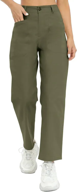 Urban CoCo Women's High Waist Relaxed Fit Work Pants Casual Hiking Pants with Pockets