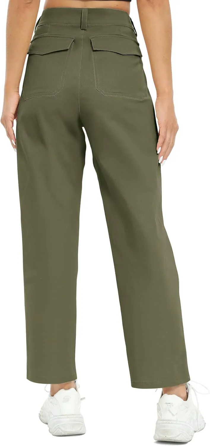 Urban CoCo Women's High Waist Relaxed Fit Work Pants Casual Hiking Pants with Pockets
