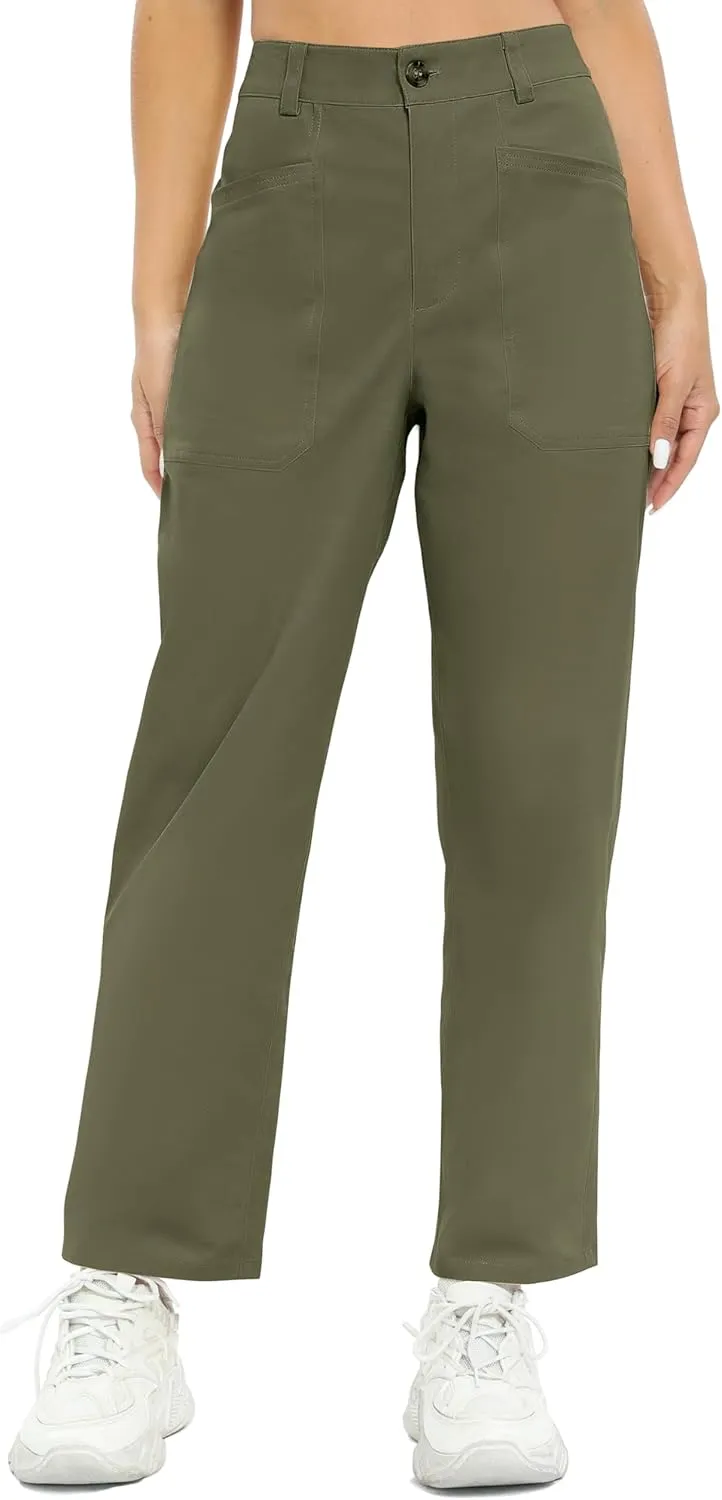 Urban CoCo Women's High Waist Relaxed Fit Work Pants Casual Hiking Pants with Pockets