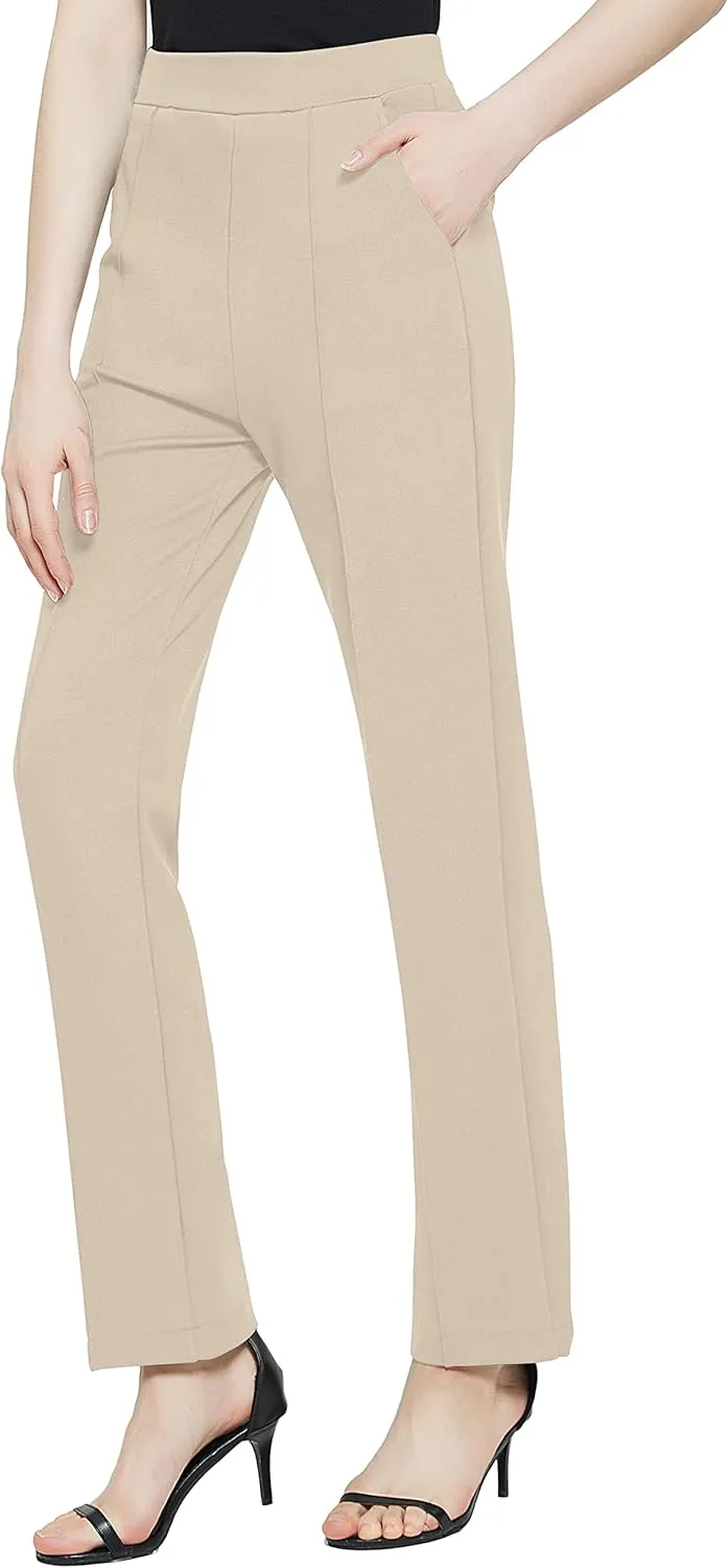 Urban CoCo Women's Yoga Dress Pants Stretchy Casual Slacks Straight Leg Work Pants with Pockets