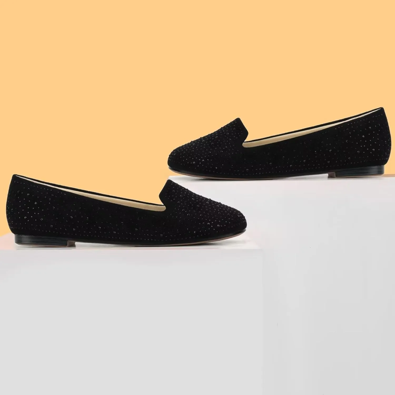 USSHOE Flats Shoes for Women Slip on Round Toe Comfortable Women's Flats Ballet Flats Shoes Loafers
