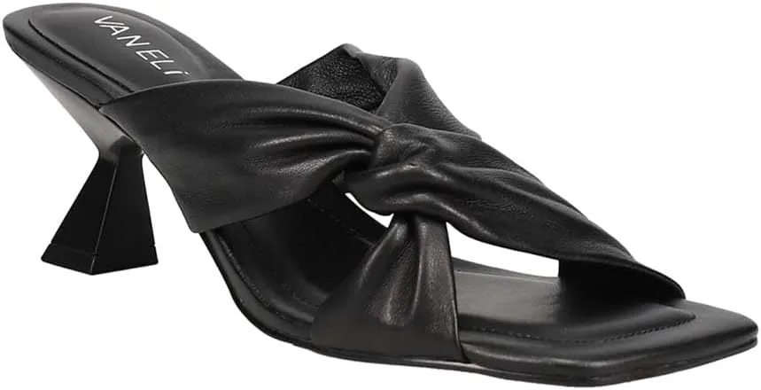 VANELi Womens Taber Kitten Dress Sandals Mid Heel 2-3" - Black