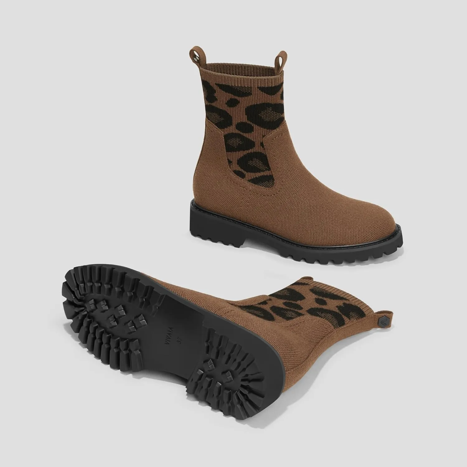 VIVAIA Flora Women's Ankle Boots, Western Waterproof Round-Toe Comfort Business Lug Sole Boots