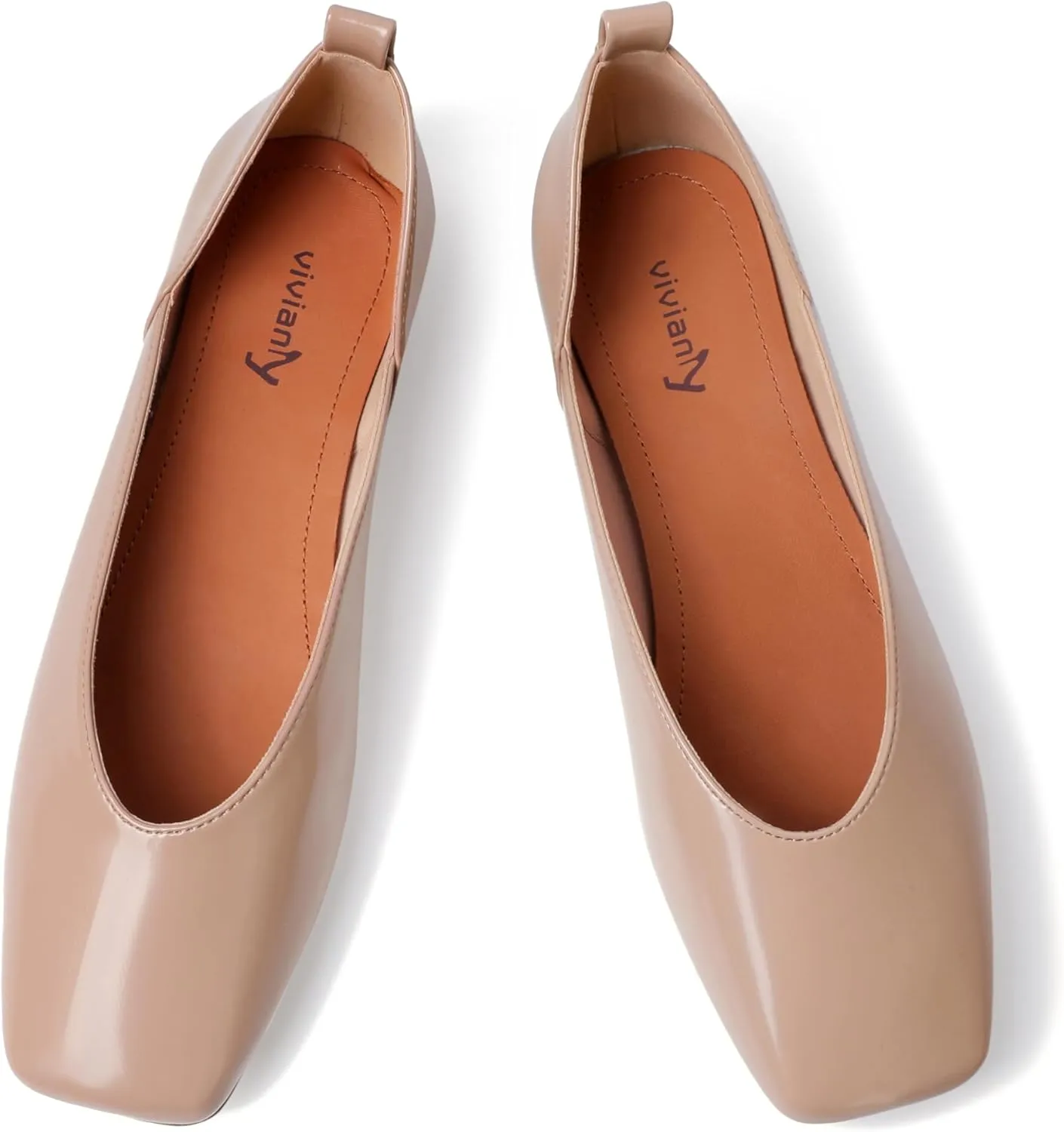 vivianly Mary Jane Shoes for Women Ballet Flats Shoes Buckle Ankle Strap Square Toe Flat Leather Party Dating Flats