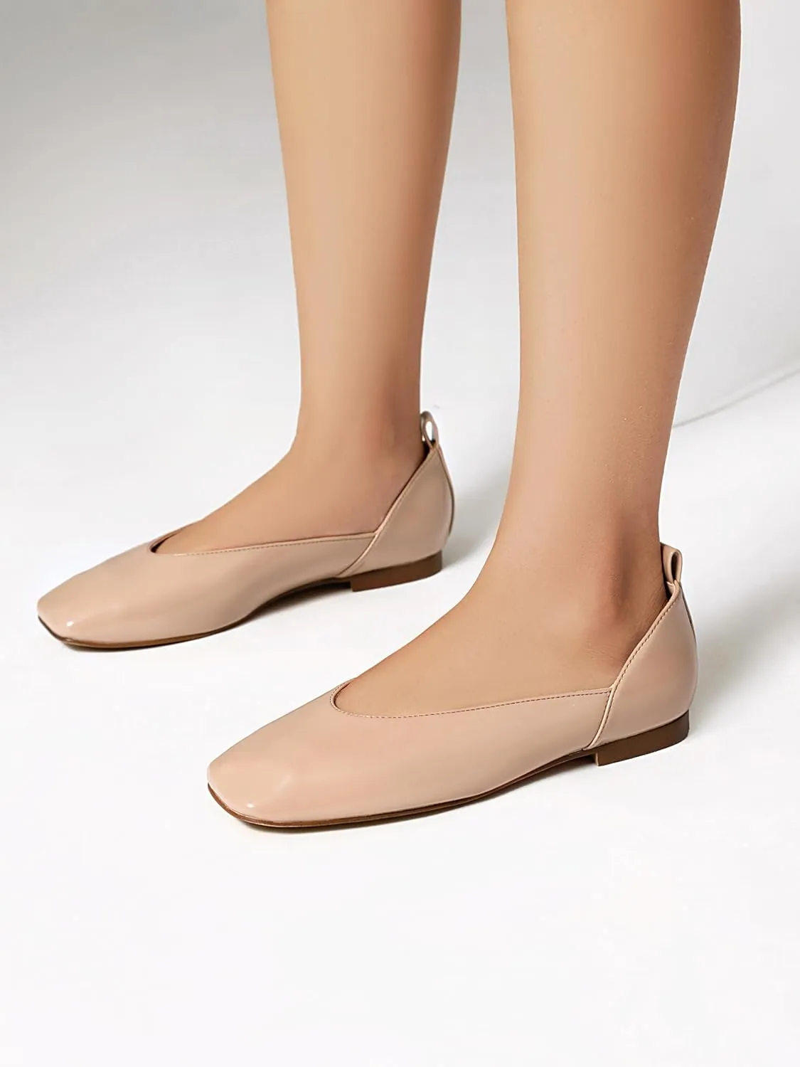 vivianly Mary Jane Shoes for Women Ballet Flats Shoes Buckle Ankle Strap Square Toe Flat Leather Party Dating Flats