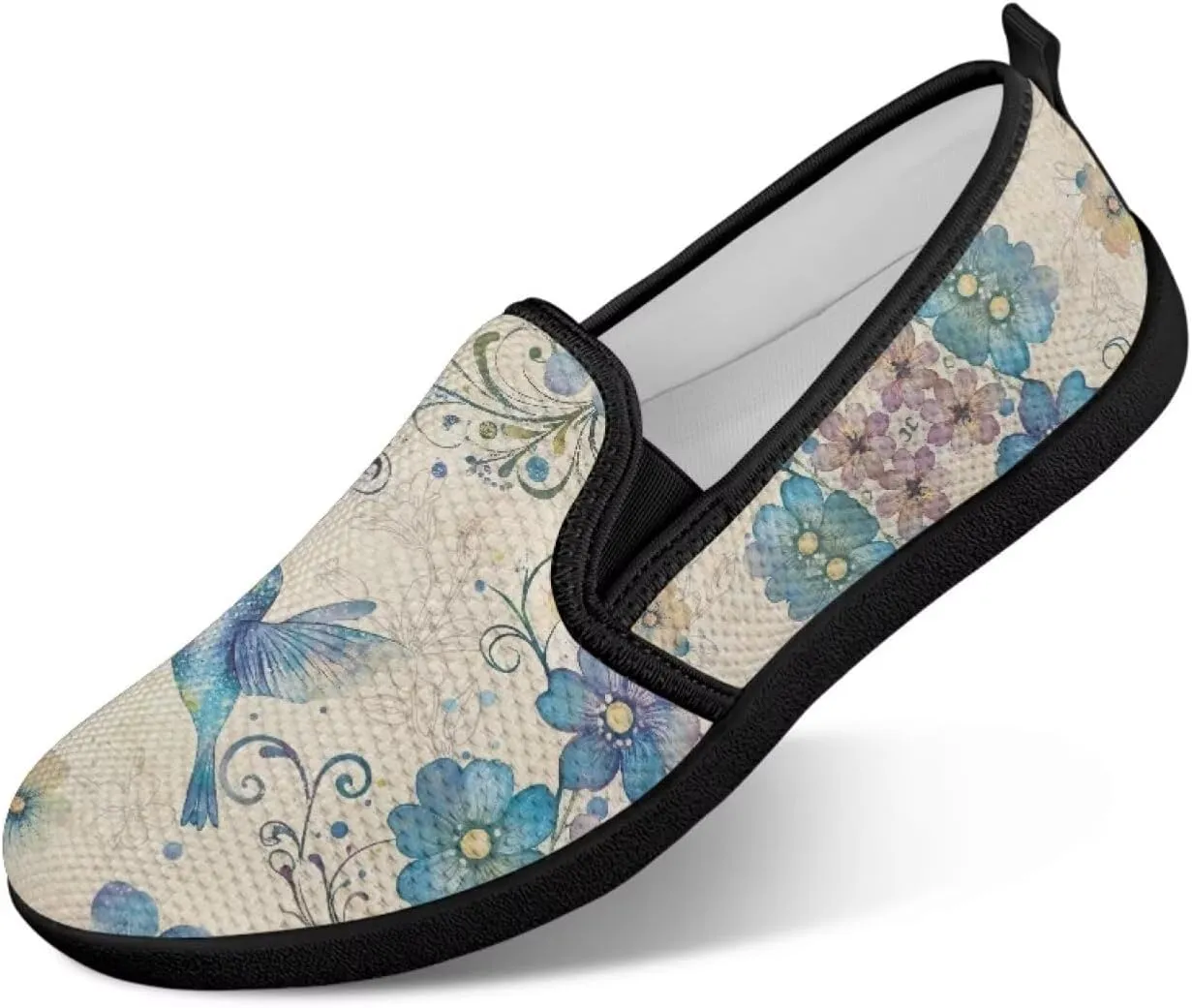 Walking Shoes for Women Slip On Comfy Stretch Mesh Flats Zero Drop Trendy Casual Sneakers Light - Weight Fitness Gym Workout Size 5.5-10.5