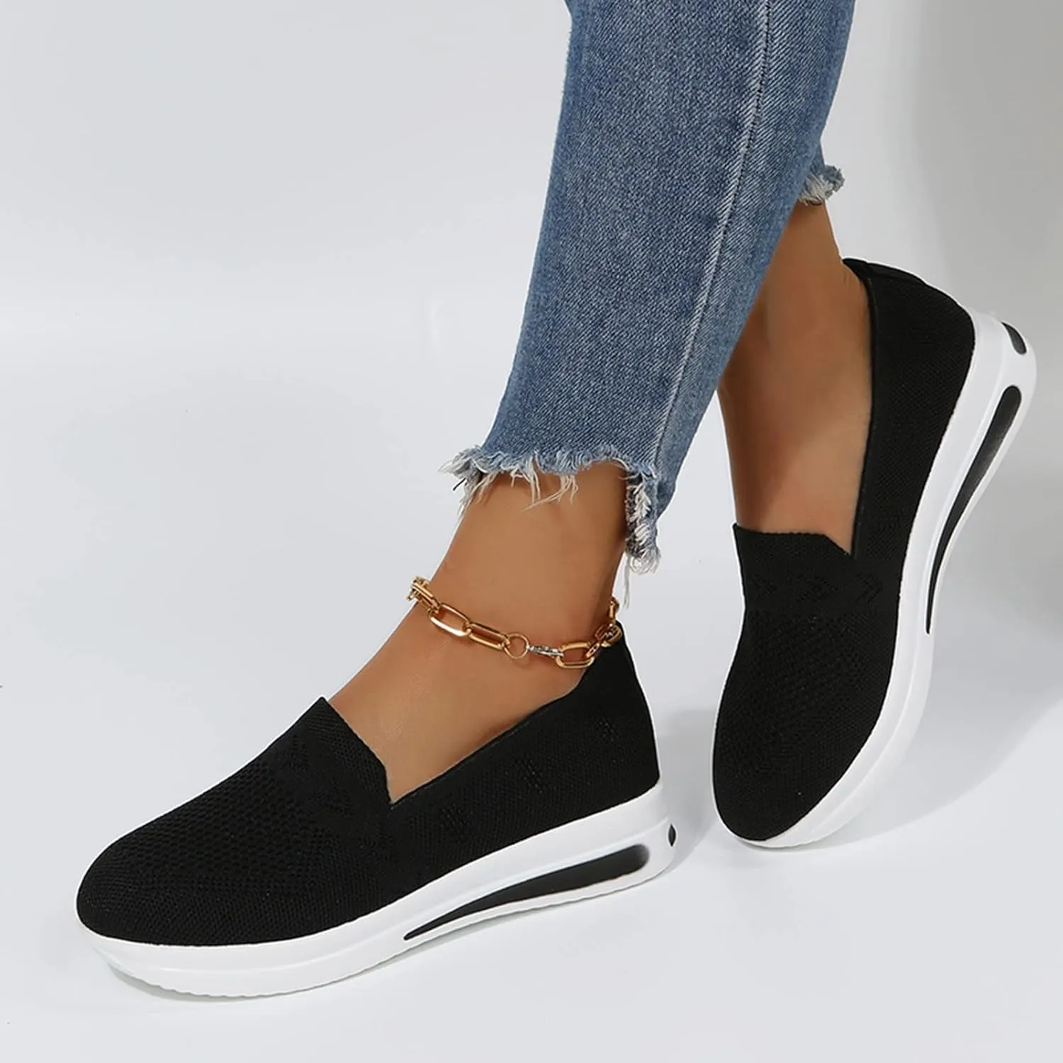 Wedge Sneakers for Women White Tenis OrtopéDicos para El Arco De Pies De Mujer Arch Support Wide Width Casual Shoes for Women Black Sequin Gym Shoes for Women Women's Slip On Shoes Size 7.5 W