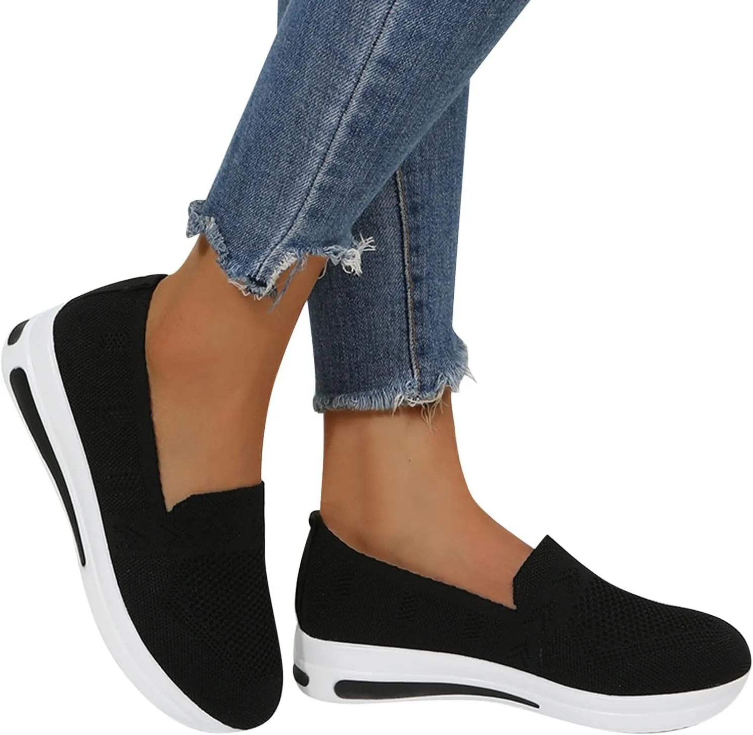 Wedge Sneakers for Women White Tenis OrtopéDicos para El Arco De Pies De Mujer Arch Support Wide Width Casual Shoes for Women Black Sequin Gym Shoes for Women Women's Slip On Shoes Size 7.5 W