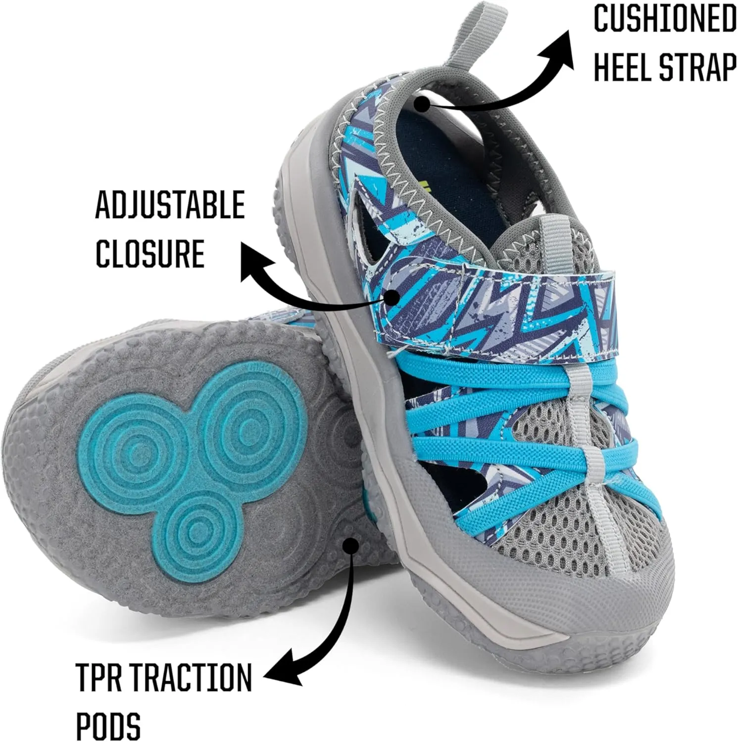 Western Chief Kids Shore Runner Sandal - Kid Friendly, Lightweight, Traction Outsole - Perfect Outdoor Sandals for Boys and Girls
