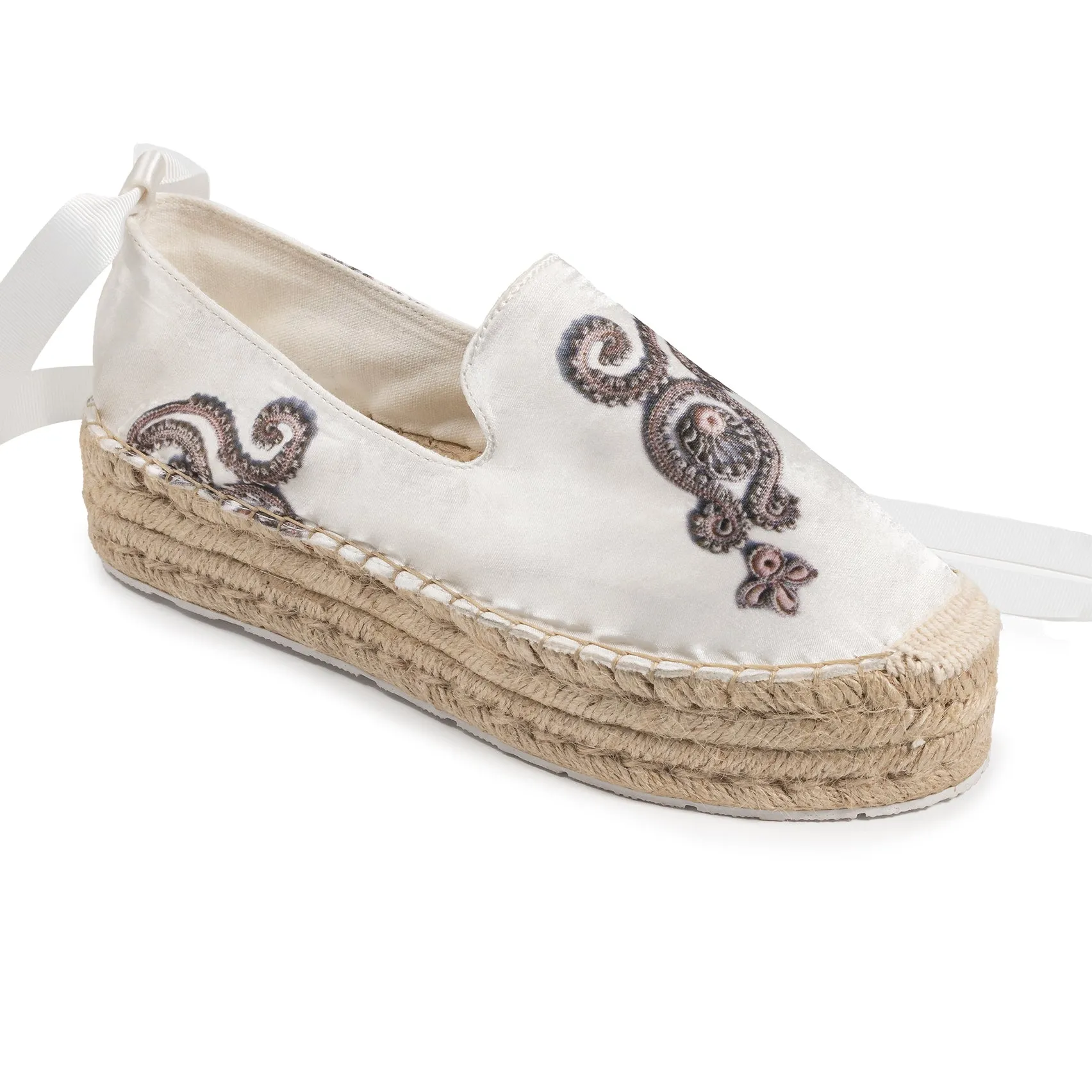 WHITE PAISLEY ESPADRILLAS