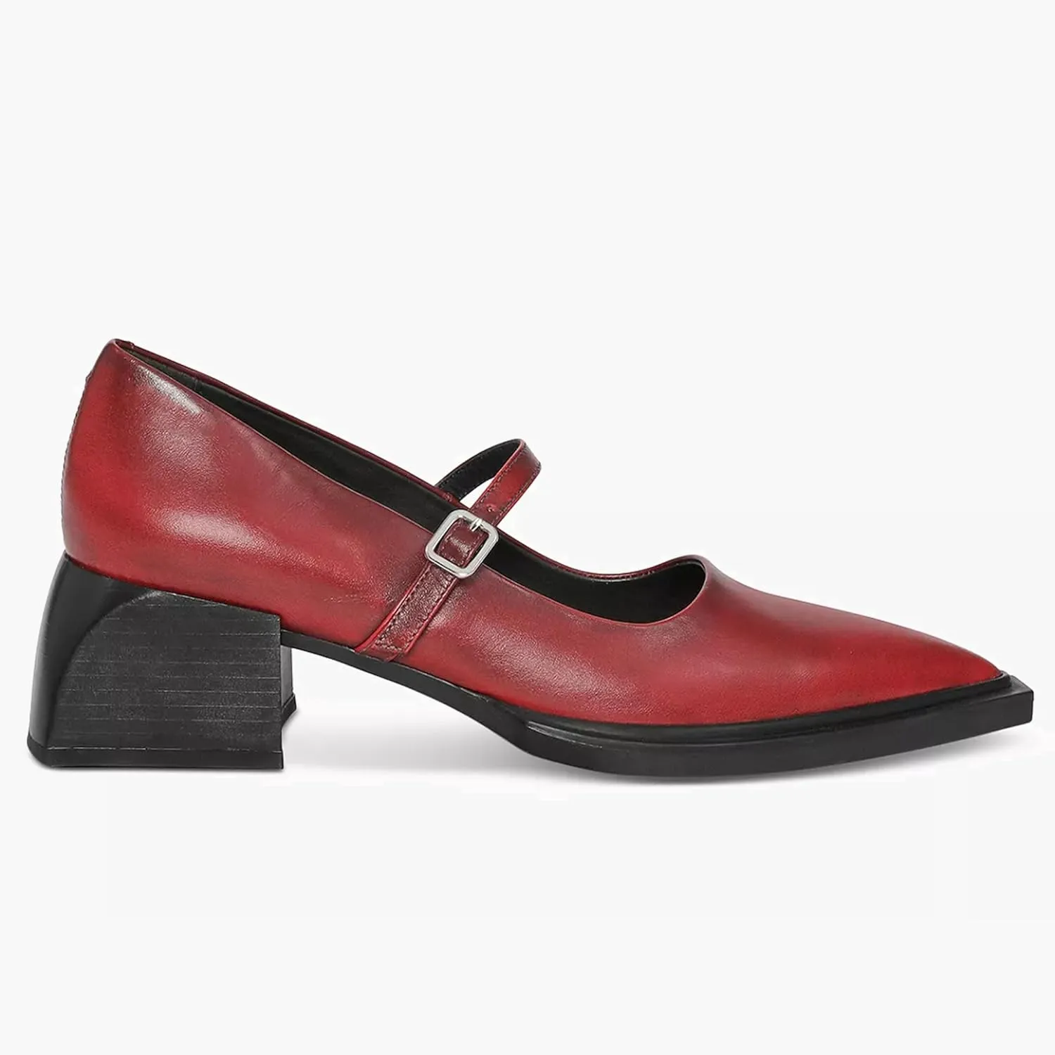Wide Welt Mary Jane Pumps for Women Pointed Toe Buckle Strap Mary Janes Chunky Heeled Flats Comfort Casual Block Heel Shoes