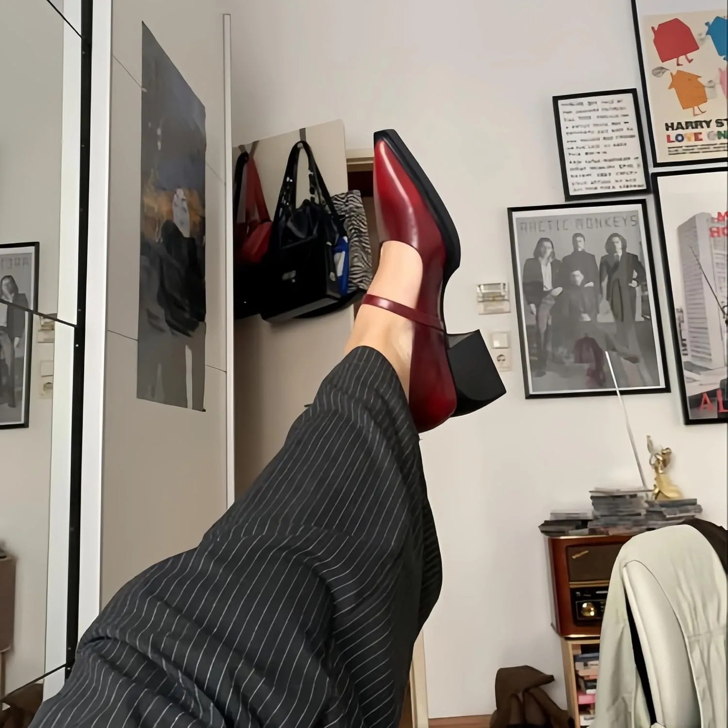 Wide Welt Mary Jane Pumps for Women Pointed Toe Buckle Strap Mary Janes Chunky Heeled Flats Comfort Casual Block Heel Shoes