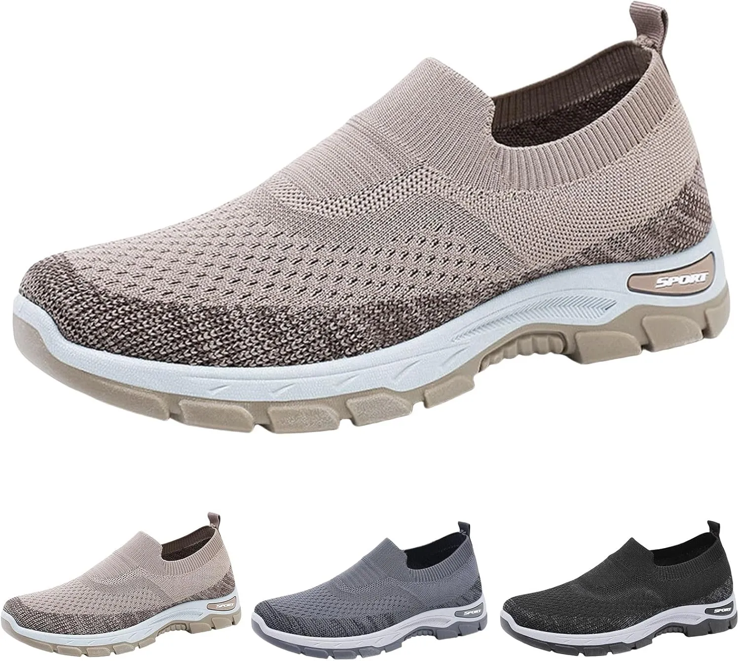 Women Walking Shoes Slip-On Breathable Mesh Sneaker Women's Comfortable Casual Ladies Cushion Athletic Running Shoes