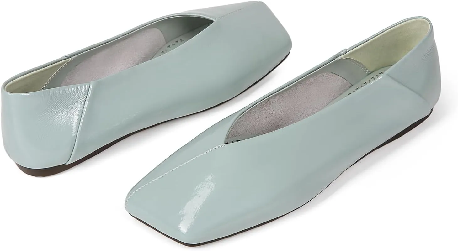 Women's Ballet Flats Closed Square Toe Slip On Flats Comfortable Dressy Casual Work Office Shoes
