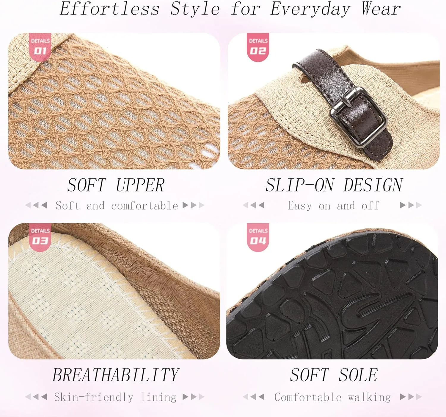 Women's Bohemian Slide Sandals - Lightweight Cotton Linen Woven Flat Shoes for Home, Beach, and Outdoor Use