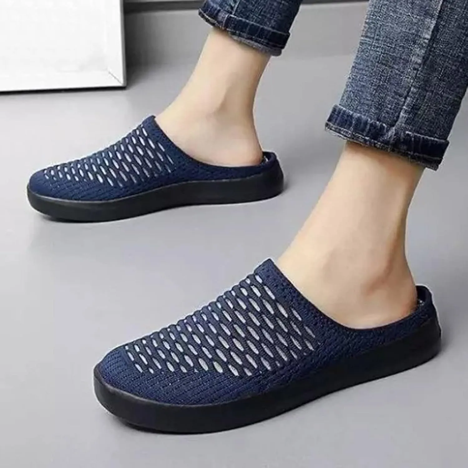Women's Breathable Walking Mules Shoes - Lightweight Garden Clogs Casual Mesh Sneakers Open Back Slip-on House Shoes