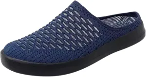 Women's Breathable Walking Mules Shoes - Lightweight Garden Clogs Casual Mesh Sneakers Open Back Slip-on House Shoes