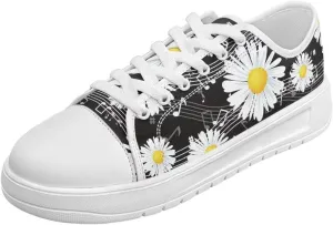 Womens Canvas Sneakers Lightweight Lace Up Fashion Comfortable Canvas Shoes Low Top Slip On Casual Tennis Walking Footwear