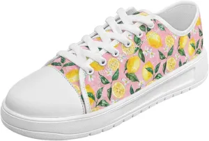 Womens Canvas Sneakers Lightweight Lace Up Fashion Comfortable Canvas Shoes Low Top Slip On Casual Tennis Walking Footwear