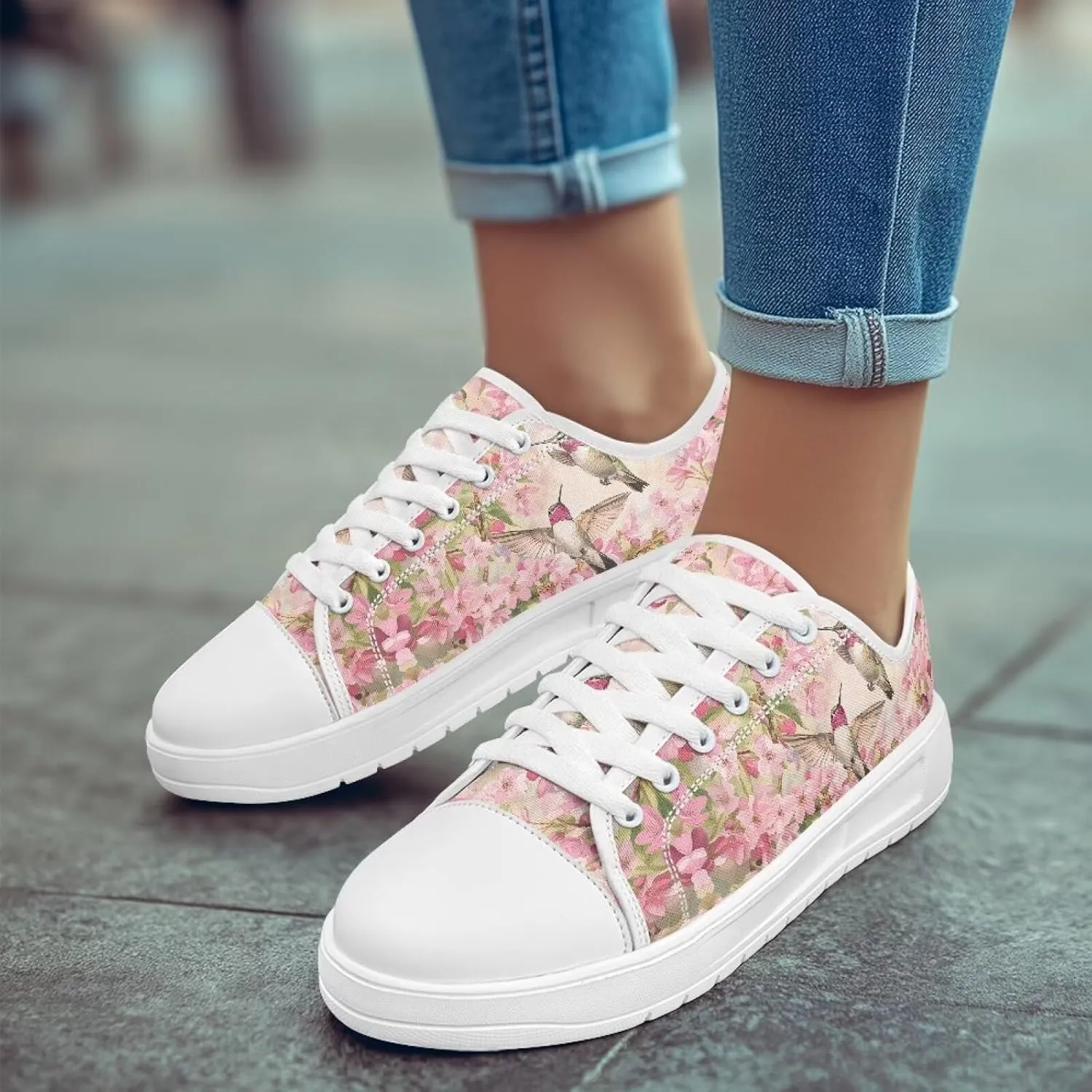 Womens Canvas Sneakers Low-Top Slip Ons Shoes Summer Lace Up Platform Fashion Casual Cute Walking Shoes 5.5-13.5