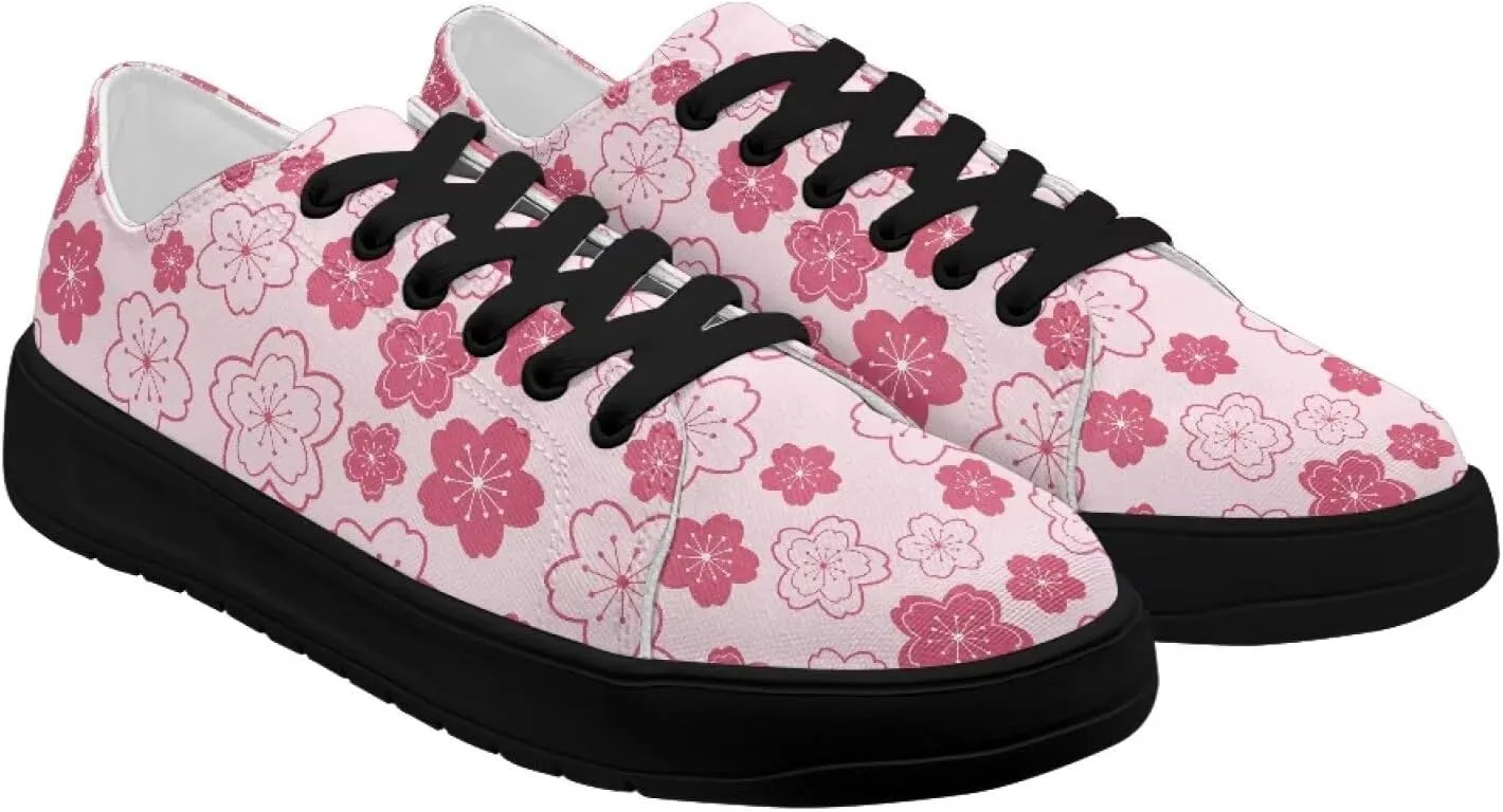 Women's Canvas Sneakers Mesh Lace Up Low Top Sneakers Lightweight Breathable Canvas Tennis Shoes Ladies Running Shoes