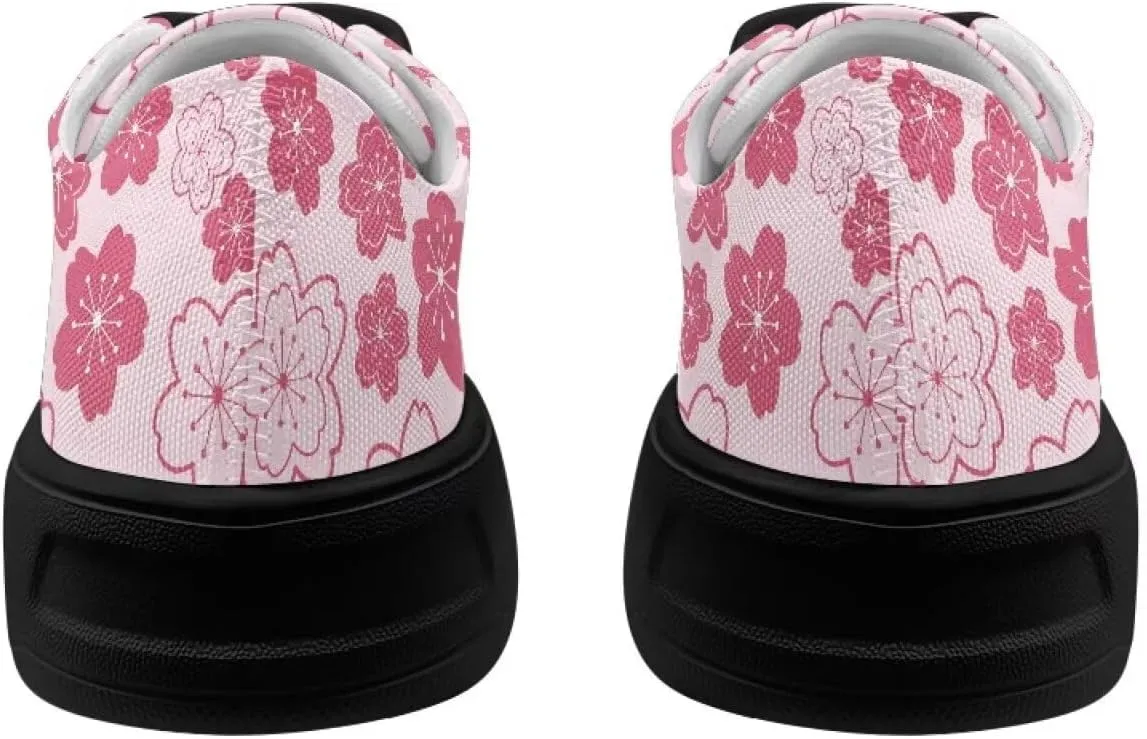 Women's Canvas Sneakers Mesh Lace Up Low Top Sneakers Lightweight Breathable Canvas Tennis Shoes Ladies Running Shoes