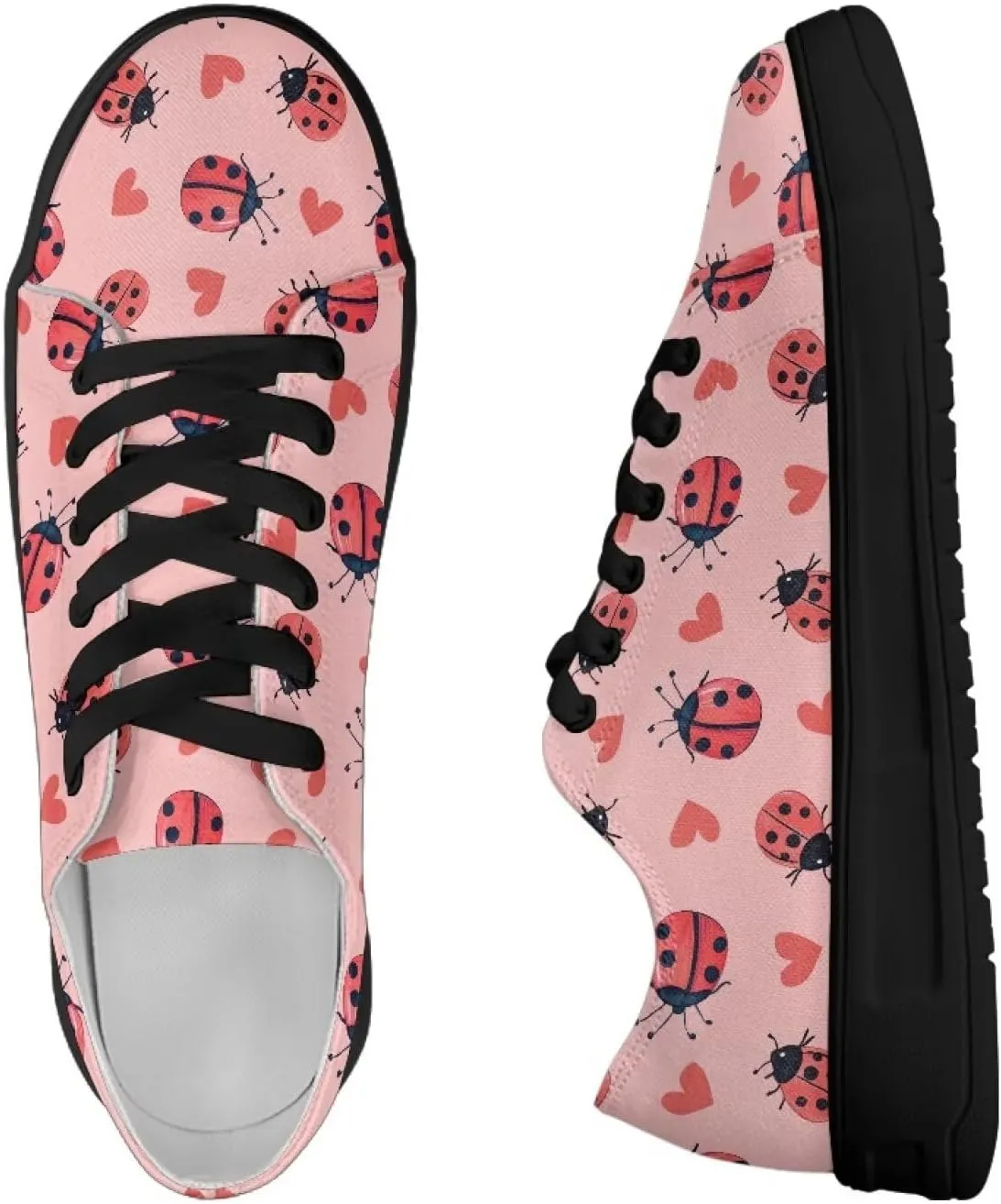 Women's Canvas Sneakers Mesh Lace Up Low Top Sneakers Lightweight Breathable Canvas Tennis Shoes Ladies Running Shoes