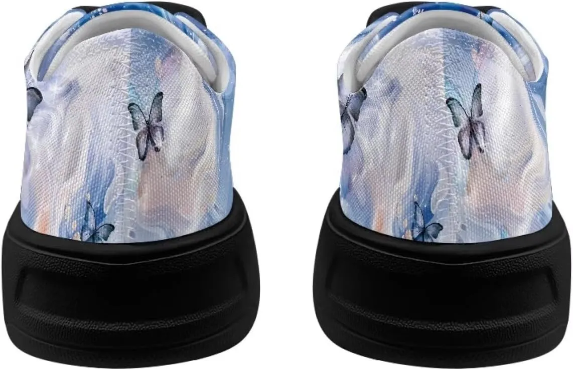 Women’s Canvas Sneakers Orthotic Walking Shoes with Memory Foam Non-Slip Canvas Shoes for Hiking Walking Running
