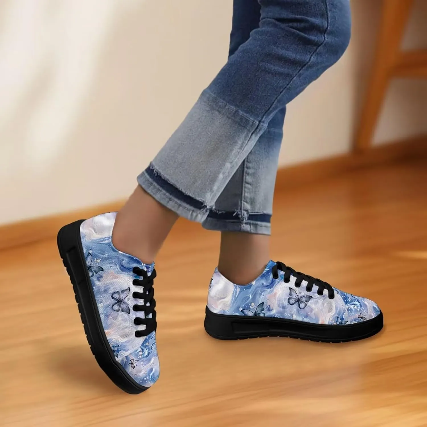 Women’s Canvas Sneakers Orthotic Walking Shoes with Memory Foam Non-Slip Canvas Shoes for Hiking Walking Running