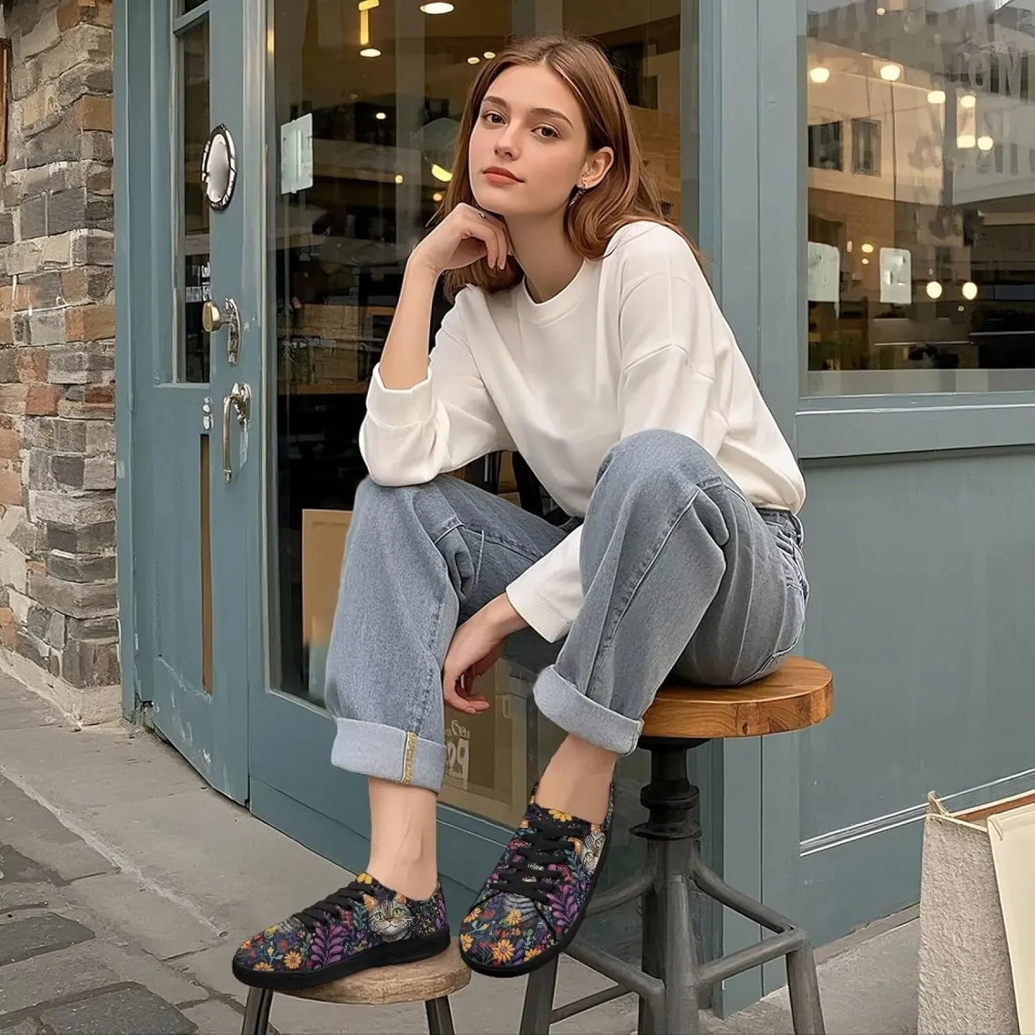 Women's Casual Canvas Shoes Comfortable Low Top Walking Shoes Classic Polyester Upper Arch Support Canvas Sneakers