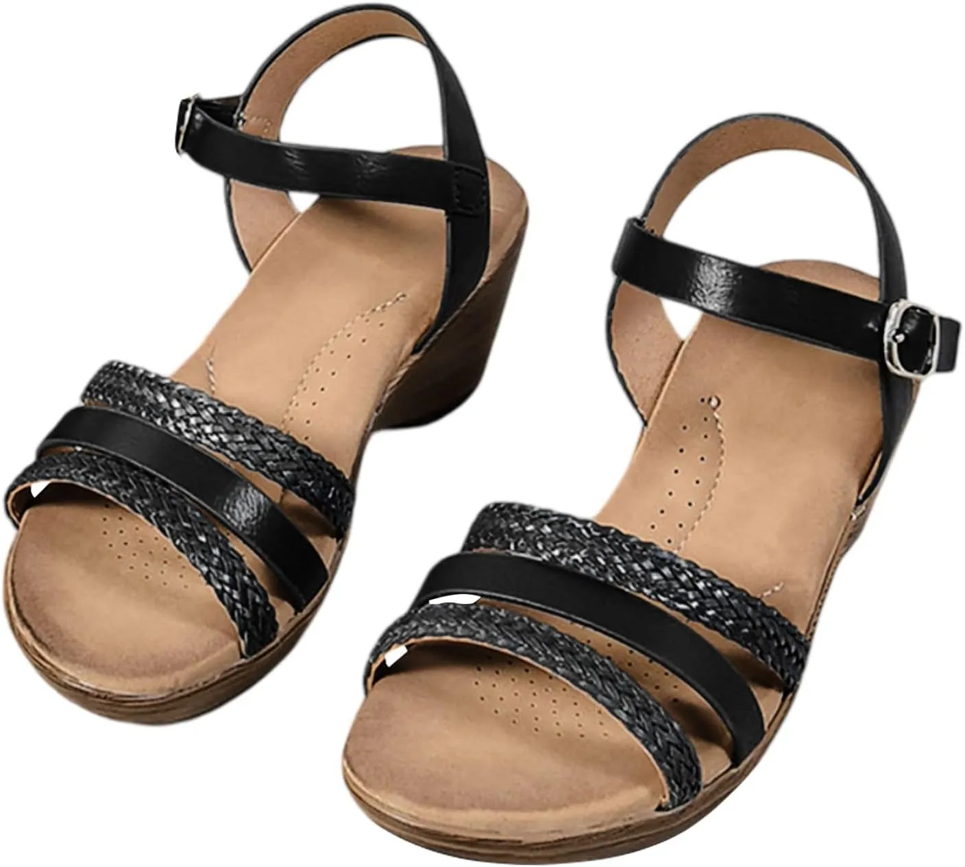 Womens Casual Sandals For Summer Wedge Sandals Comfortable Platform Work Lounge Breathable Walking Wedding Shoes