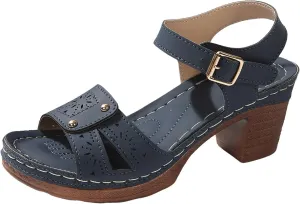 Women's Chunky Block Mid Heels Sandals Low for Women Open Toe Ankle Strap Heel Classic Platform Summer Wedding Party Dress Straps Hollow Out Comfortable Sandal Adjustable Walking Shoes Daily Wear