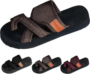 Women's Comfortable Breathable Hollow Mesh Flip Flops Arch Support Orthopedic Wide Width Flipflops Ladies Summer Casual Beach Yoga Foam Slip on Walking Toe Ring Loop Slides Flat Sandals Dressy