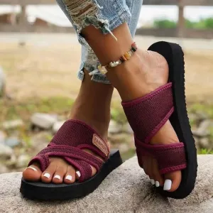 Women's Comfortable Breathable Mesh Flip Flops, Hollow Mesh Slide Sandals, Breathable Flat Beach Slippers for Women Men