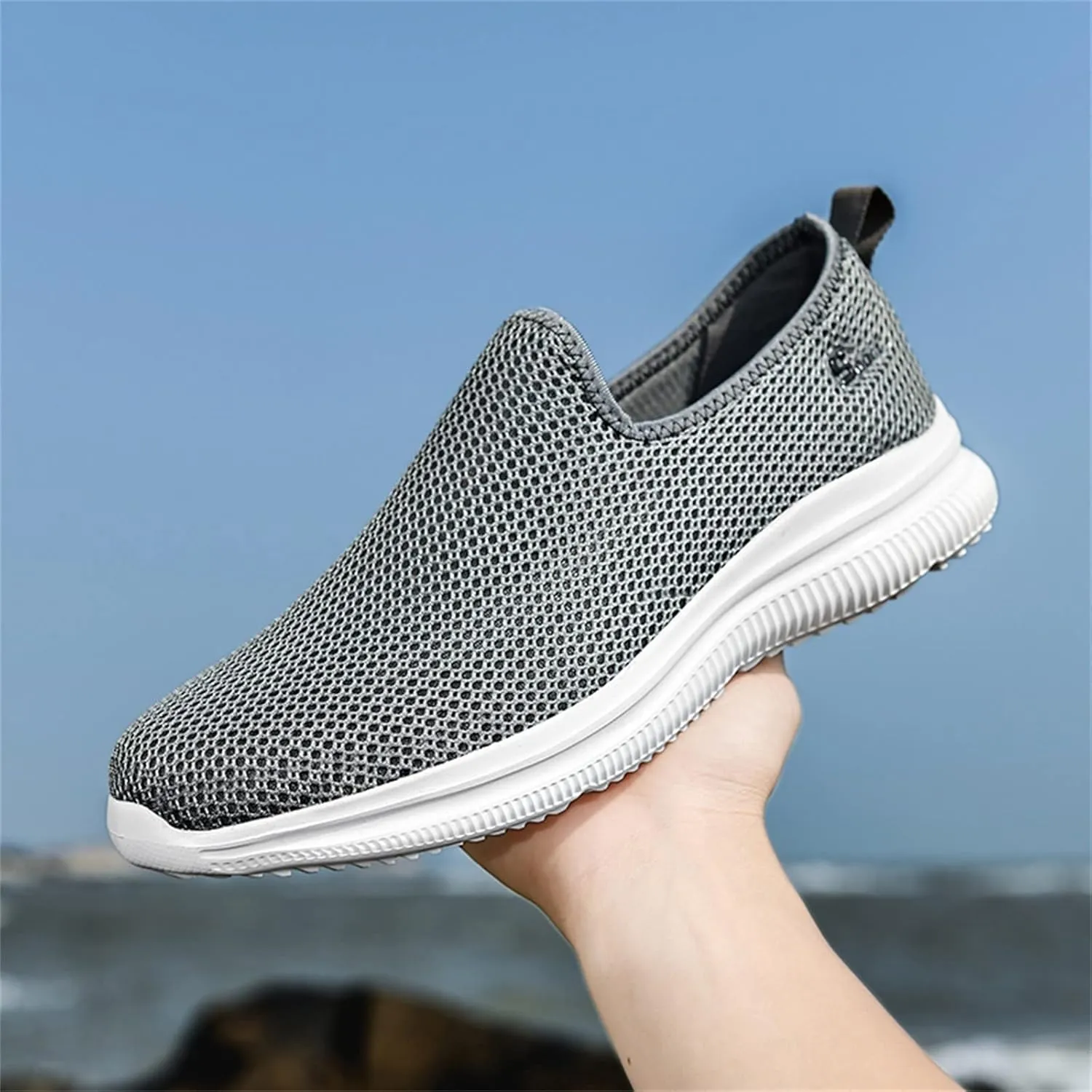 Women's Fashion Sneaker Mesh Slip On Black Non Slip Shoes for Women Comfortable Trail Running Shoes Women Loafer Slides White Women Sneakers