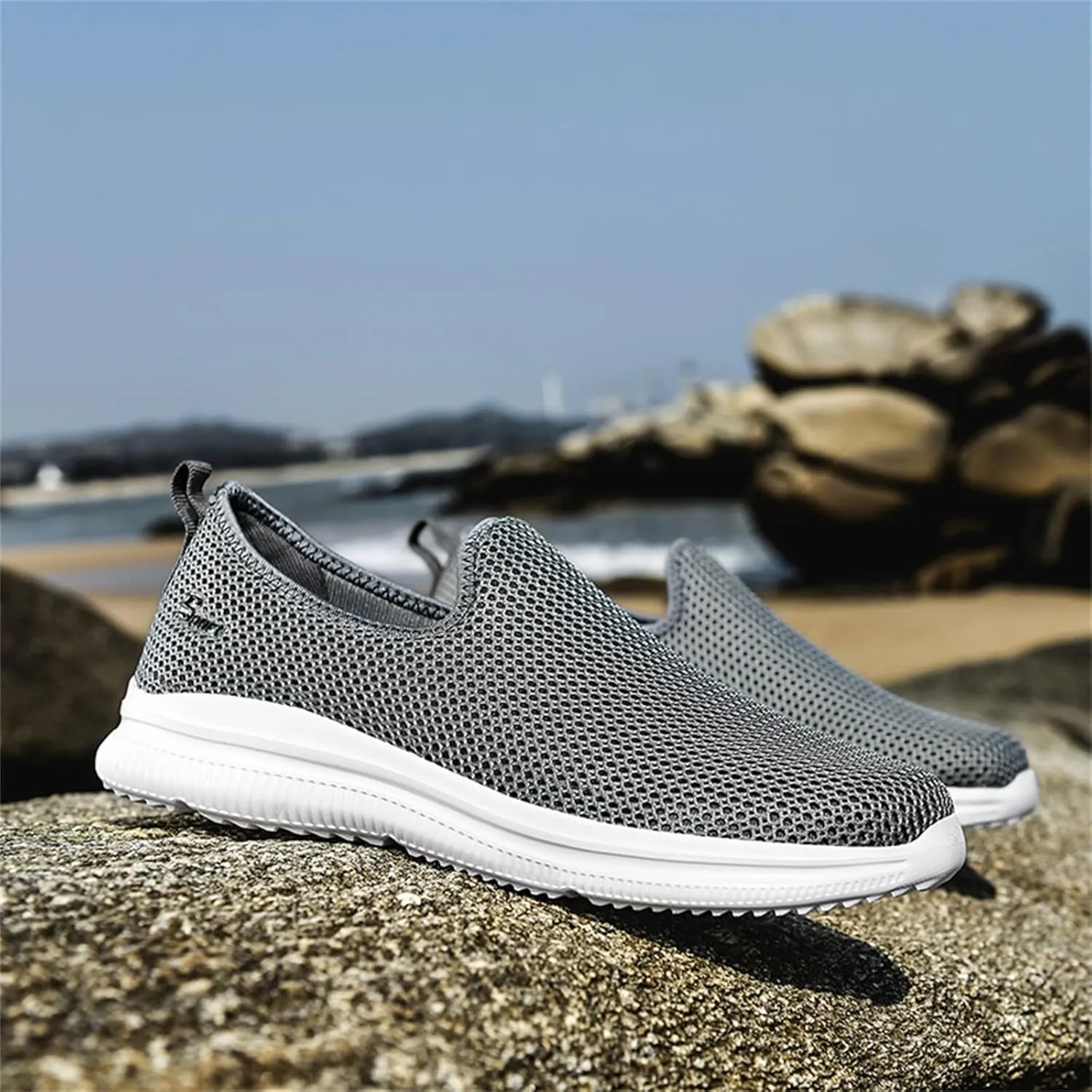 Women's Fashion Sneaker Mesh Slip On Black Non Slip Shoes for Women Comfortable Trail Running Shoes Women Loafer Slides White Women Sneakers