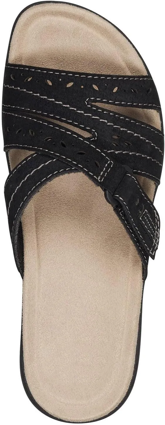 Womens Flat Sandals Summer Arch Support Orthopedic Comfort Plantar Fasciitis Soft Cushion Slippers Straps Breathable Slip on Comfortable Walking Slides