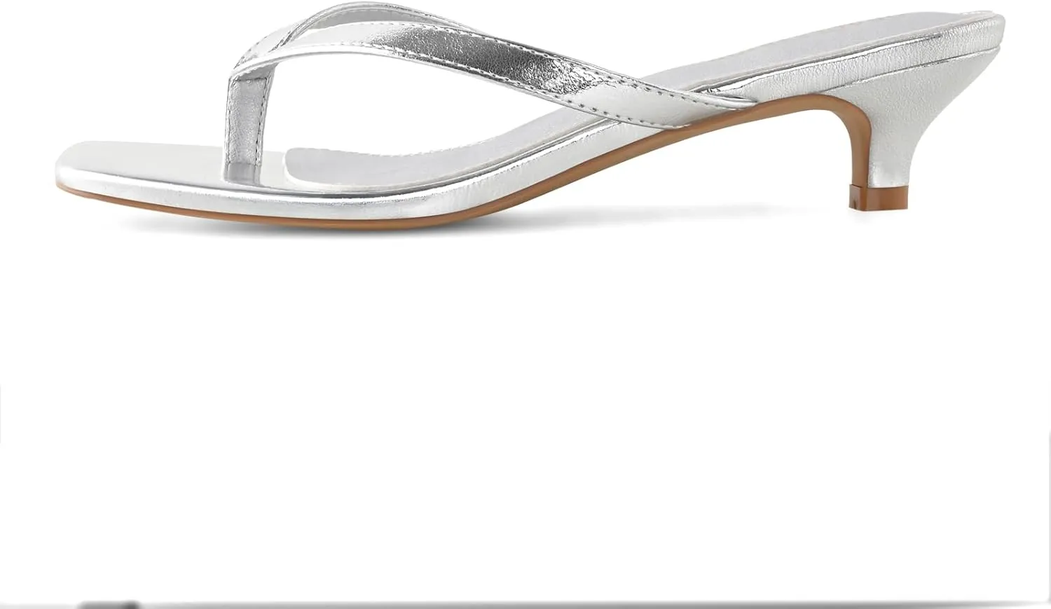 Women’s Flip-Flops Kitten Heels Thong Sandals For Women Square Toe Slip On Fashion Summer Dress Sandals