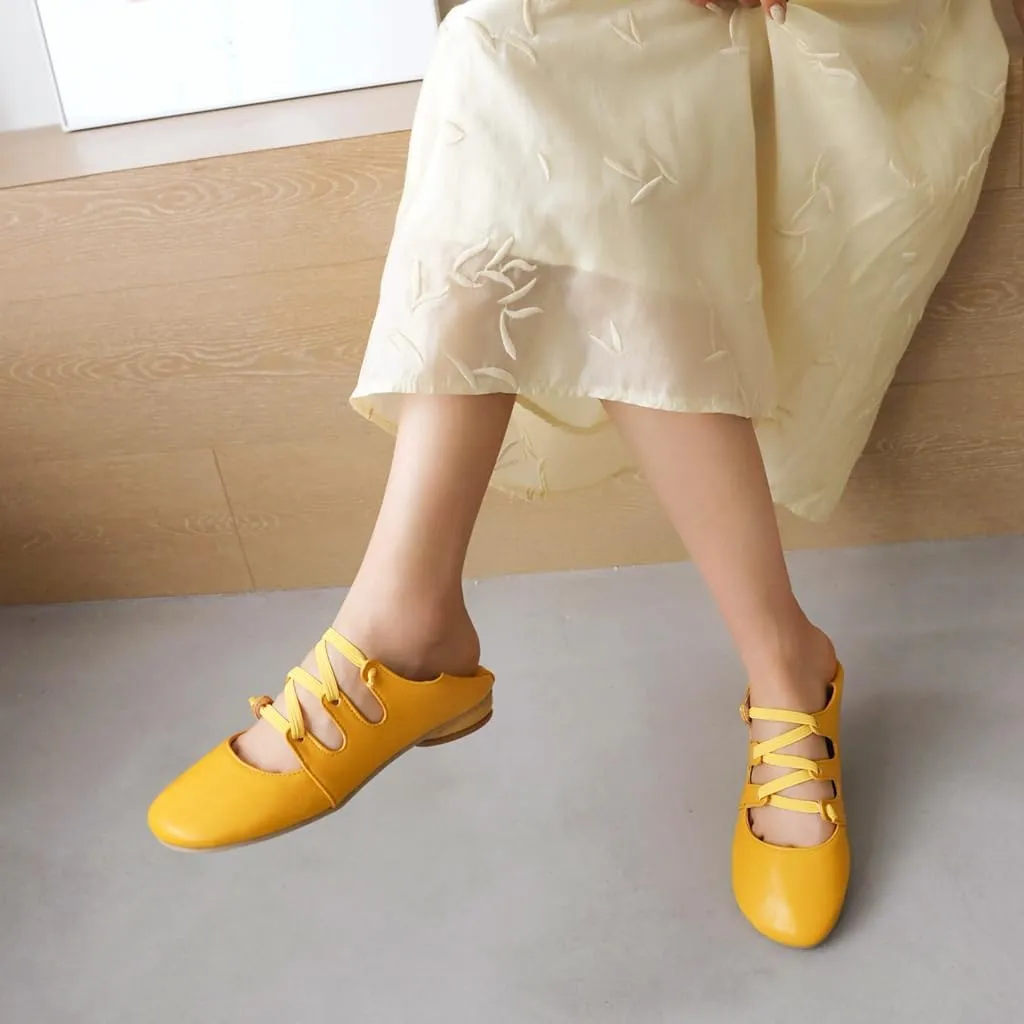 Women's Girls Mary Janes Ballet Flats Round Toe Comfort Elastic Slip On Ballerina Dress Walking Shoes