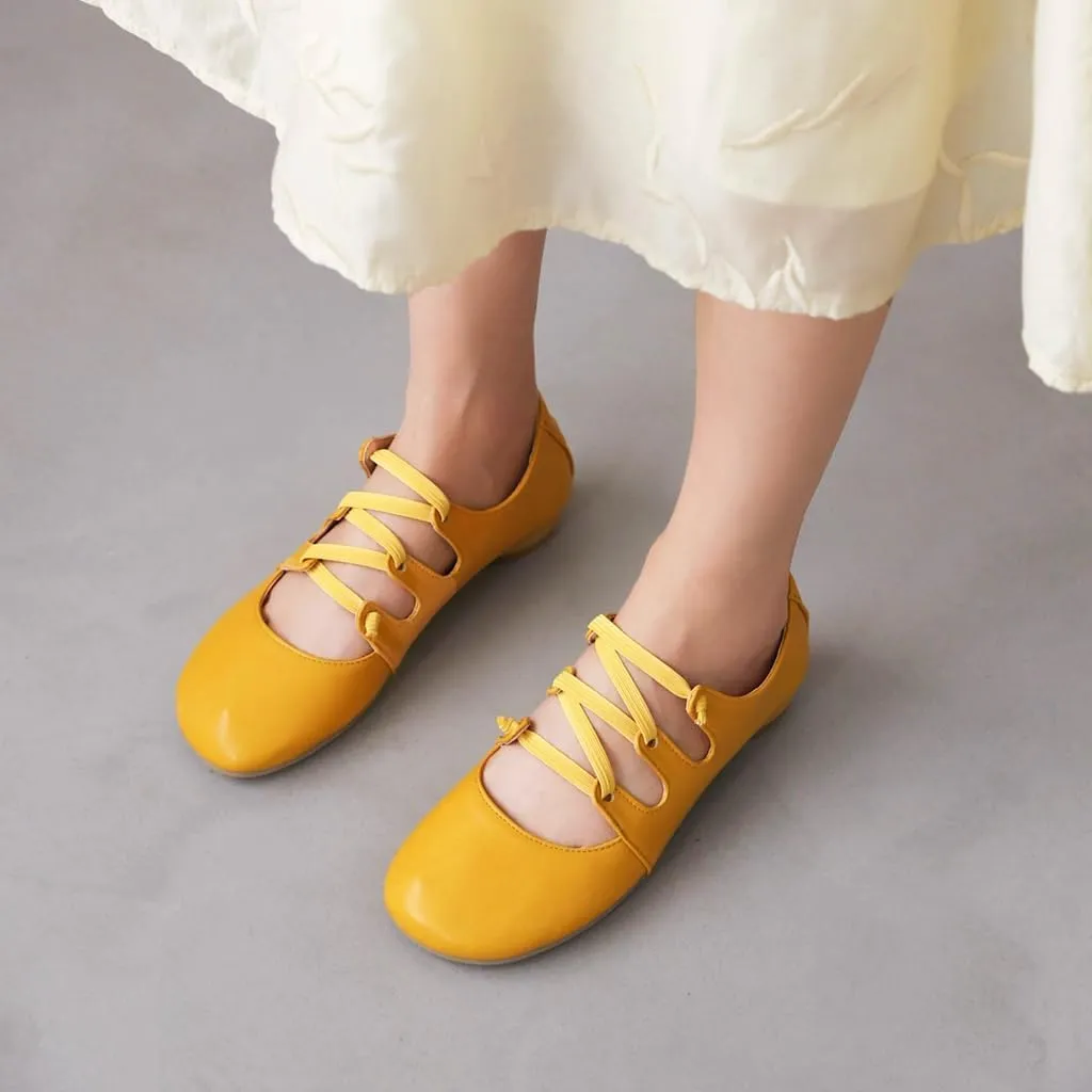 Women's Girls Mary Janes Ballet Flats Round Toe Comfort Elastic Slip On Ballerina Dress Walking Shoes