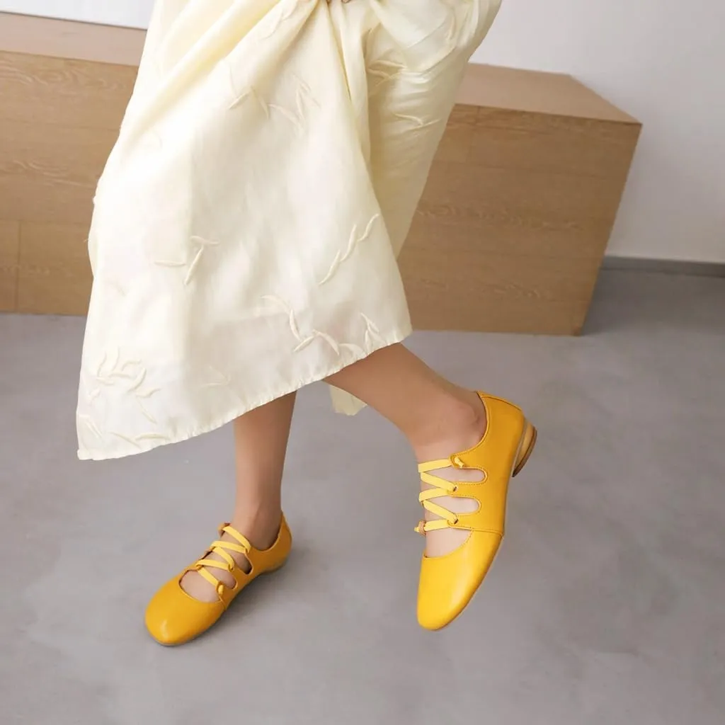 Women's Girls Mary Janes Ballet Flats Round Toe Comfort Elastic Slip On Ballerina Dress Walking Shoes