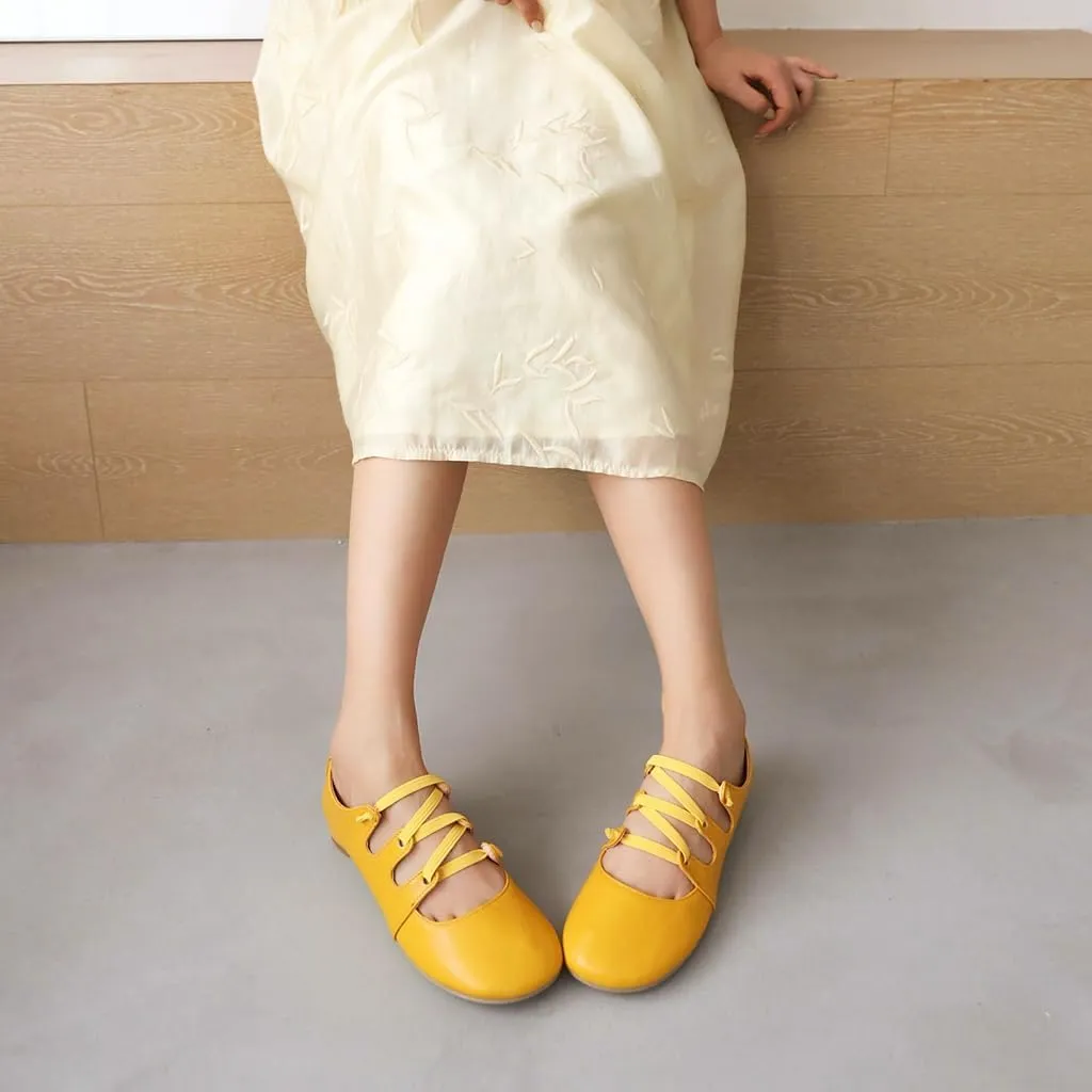 Women's Girls Mary Janes Ballet Flats Round Toe Comfort Elastic Slip On Ballerina Dress Walking Shoes