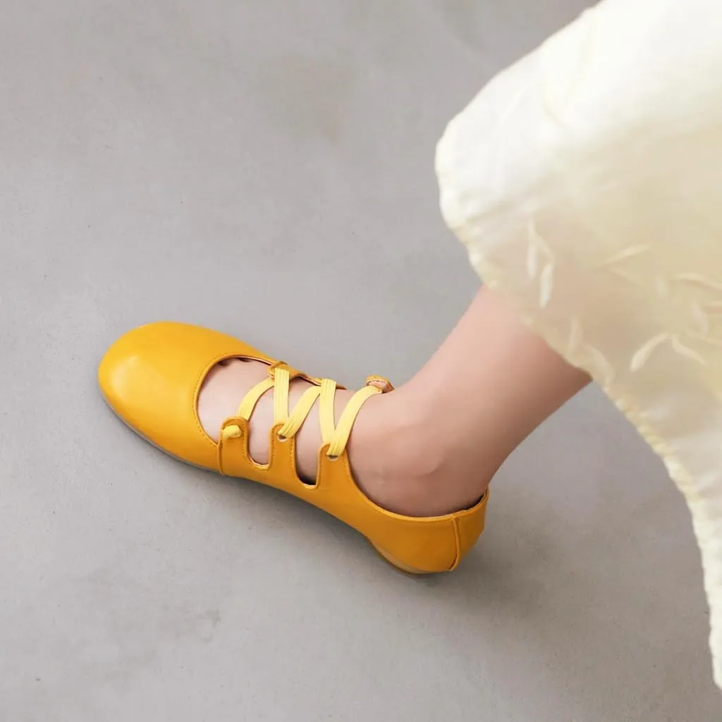 Women's Girls Mary Janes Ballet Flats Round Toe Comfort Elastic Slip On Ballerina Dress Walking Shoes