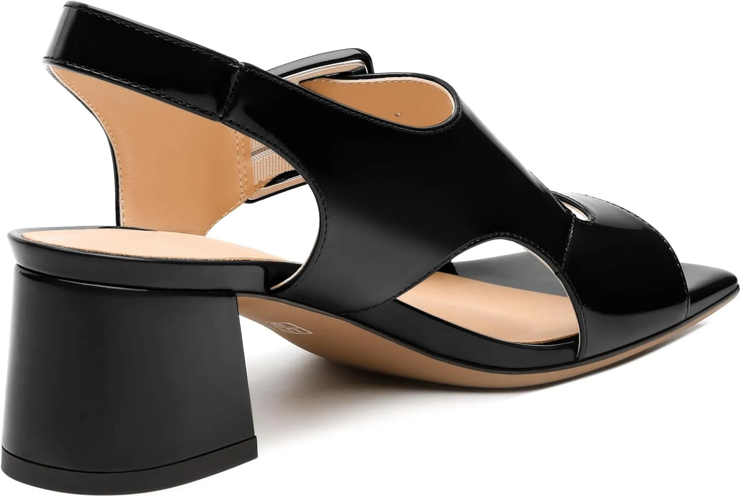 Womens Heeled Sandals Shoes, Square Peep Toe Mid Block Heel Ankle Strap Sandals for Women, Leather Insole Chunky Heel Sandals with Buckle 2"