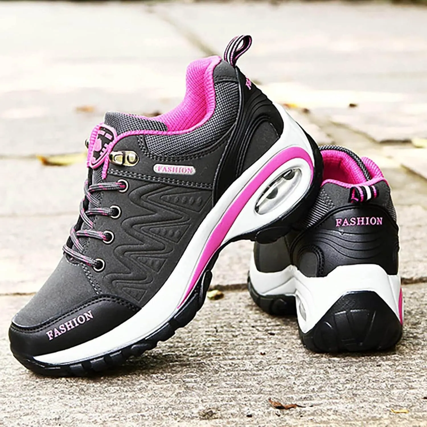Womens Hiking Boots Orthopedic Wedge Arch Support Zipper Loafers Cloud Breathable Fahion Running Walking Causal Shoes