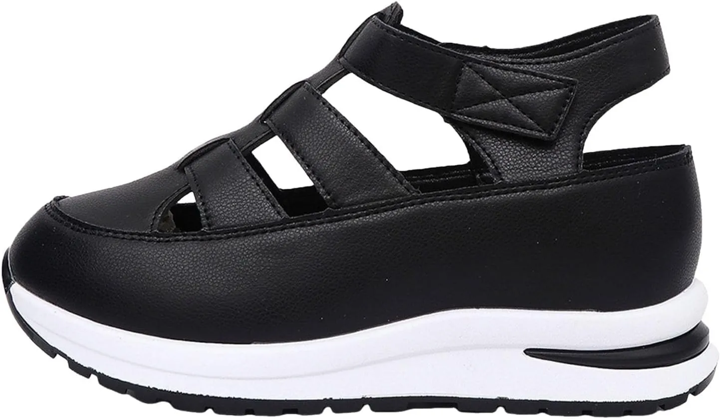 Women's Hollow Out Sandals Orthopedic Platform Wedge Sneakers Comfortable Soft Cushion Lightweight Sneakers All-Match Sport Shoes Walking Shoes for Outdoor Travel Hiking
