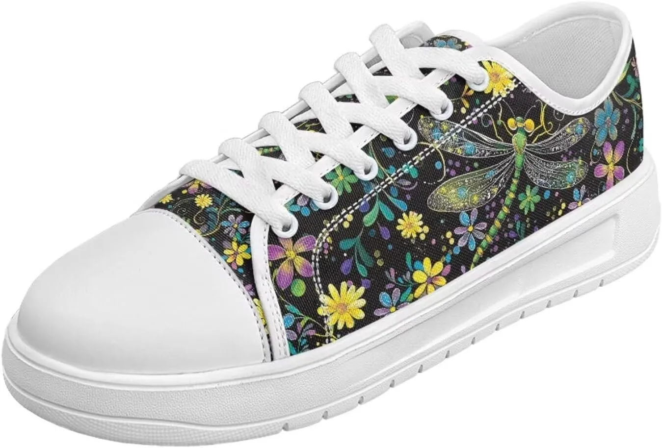 Women's Lace Up Low Top Canvas Shoes Fashion Casual Round Toe Sneakers Hands Free No Laces Barefoot Shoes US5.5-13.5