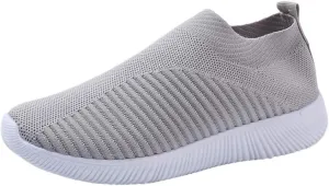 Womens Ladies Walking Running Shoes Slip On Lightweight Tennis Shoes Womens Casual Women's Casual Shoes Men's Fashion Sneakers Black Tennis Shoe Trainers Shoe