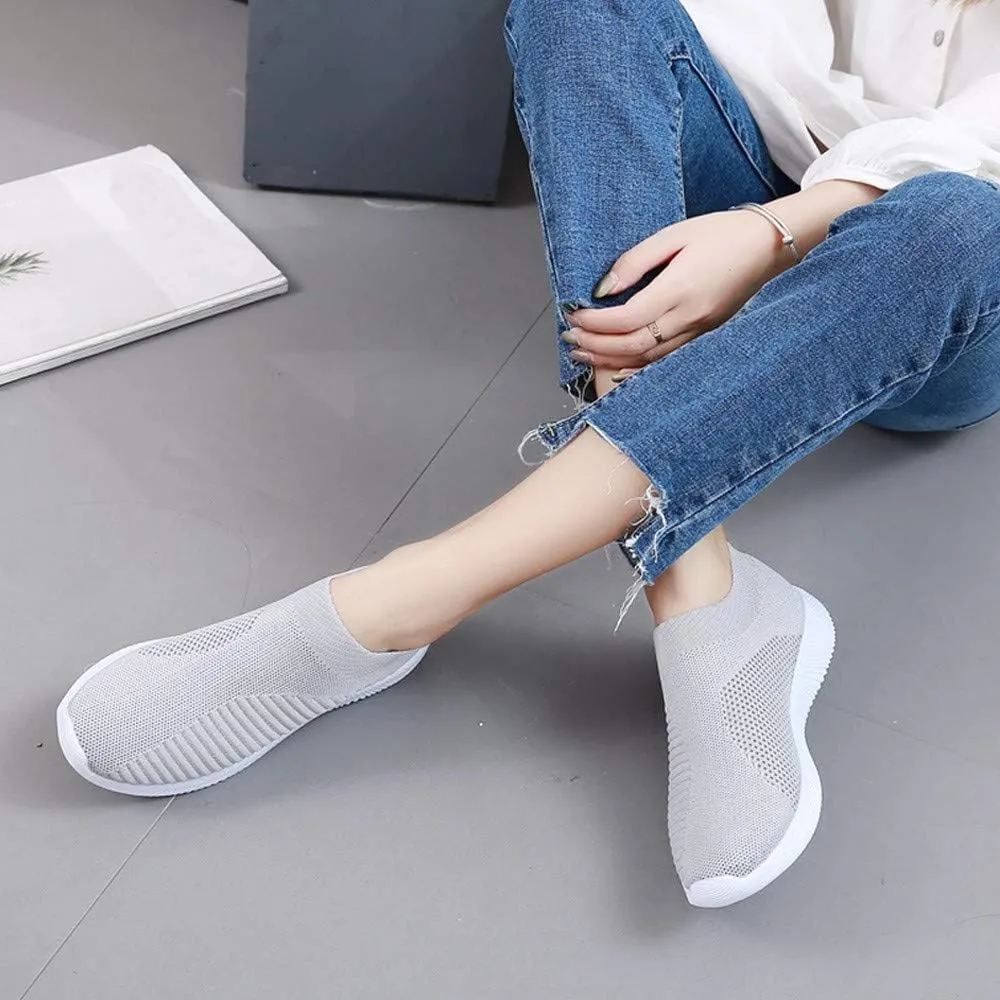 Womens Ladies Walking Running Shoes Slip On Lightweight Tennis Shoes Womens Casual Women's Casual Shoes Men's Fashion Sneakers Black Tennis Shoe Trainers Shoe
