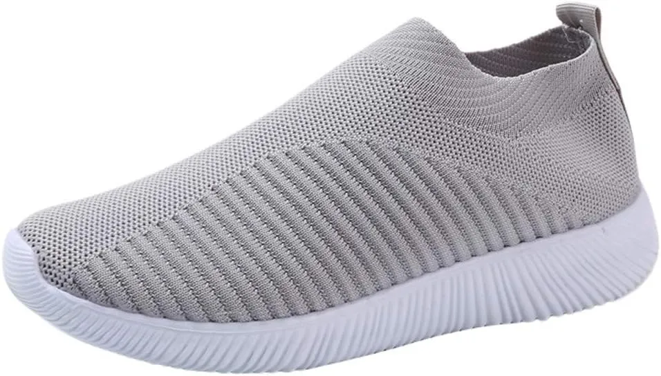 Womens Ladies Walking Running Shoes Slip On Lightweight Tennis Shoes Womens Casual Women's Casual Shoes Men's Fashion Sneakers Black Tennis Shoe Trainers Shoe